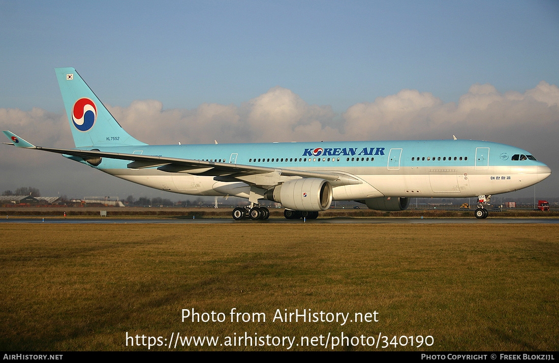 Aircraft Photo of HL7552 | Airbus A330-223 | Korean Air | AirHistory.net #340190