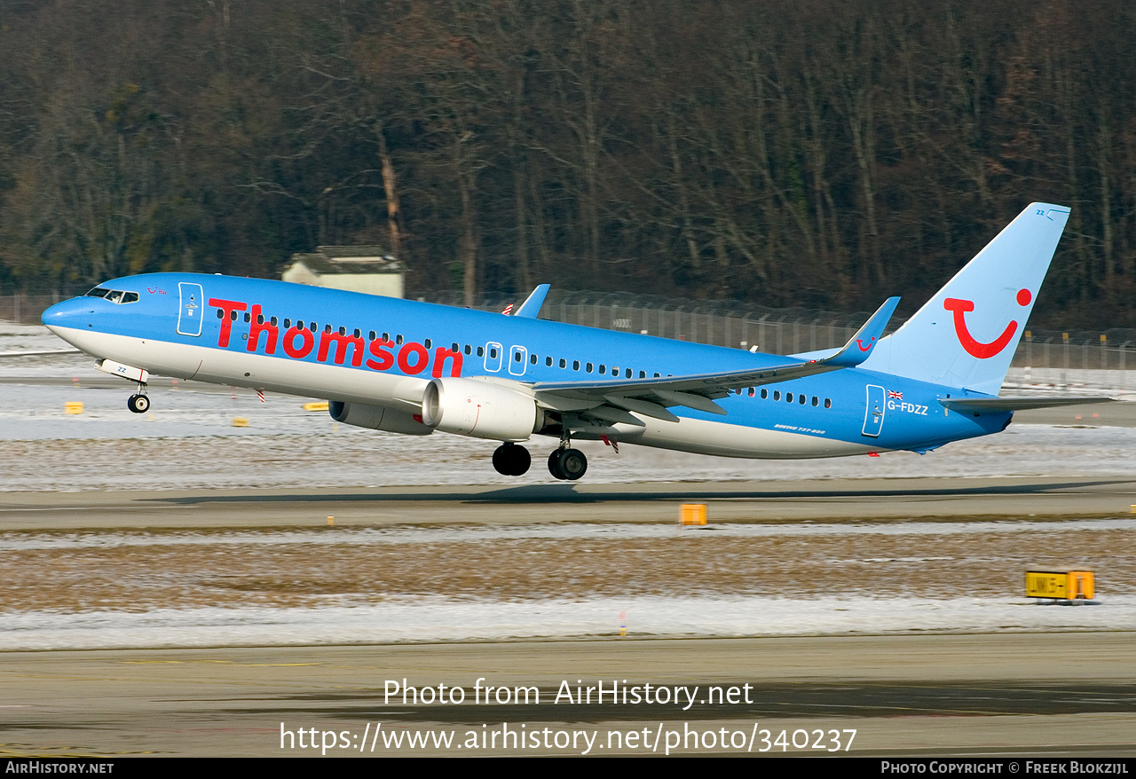 Aircraft Photo of G-FDZZ | Boeing 737-8K5 | Thomson Airways | AirHistory.net #340237