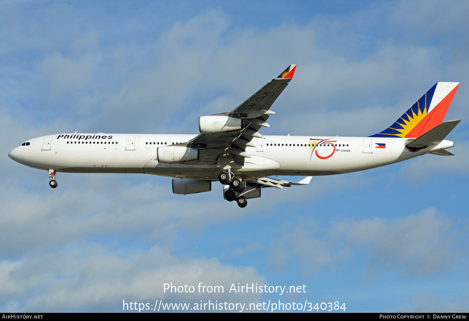 Aircraft Photo of RP-C3435 | Airbus A340-313X | Philippine Airlines | AirHistory.net #340384