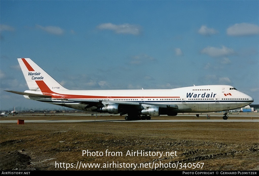 Aircraft Photo of C-FTOB | Boeing 747-133 | Wardair Canada | AirHistory.net #340567