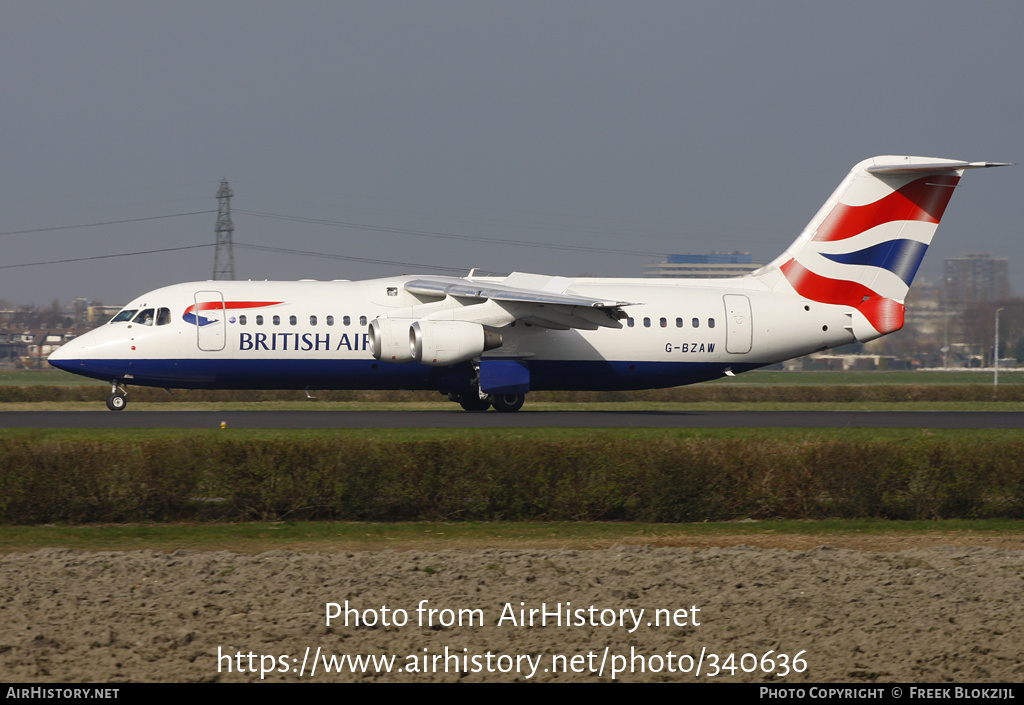 Aircraft Photo of G-BZAW | British Aerospace Avro 146-RJ100 | British Airways | AirHistory.net #340636