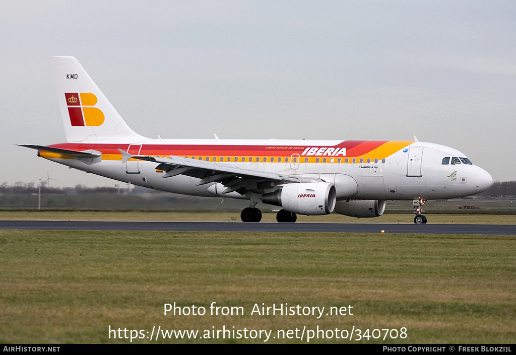 Aircraft Photo of EC-KMD | Airbus A319-111 | Iberia | AirHistory.net #340708