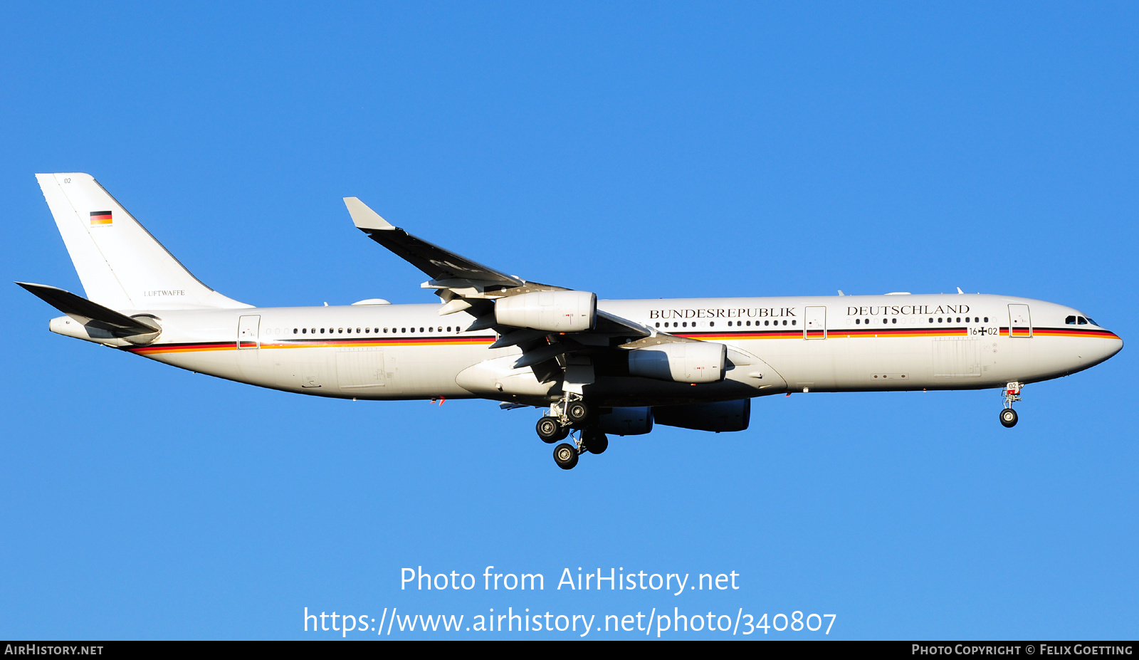 Aircraft Photo of 1602 | Airbus A340-313 | Germany - Air Force | AirHistory.net #340807