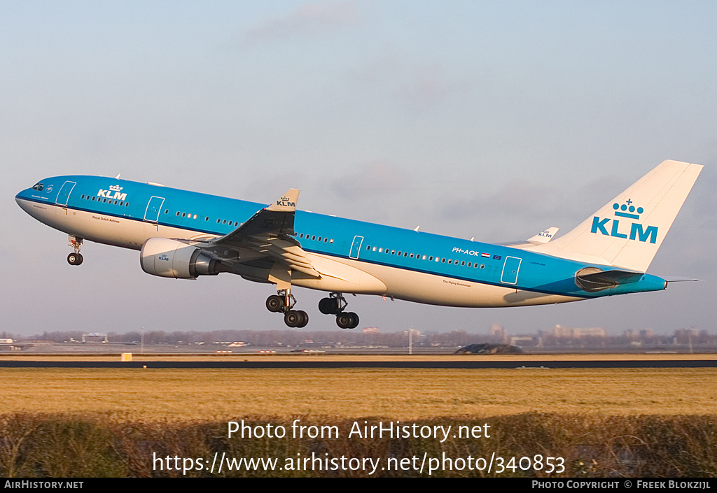 Aircraft Photo of PH-AOK | Airbus A330-203 | KLM - Royal Dutch Airlines | AirHistory.net #340853