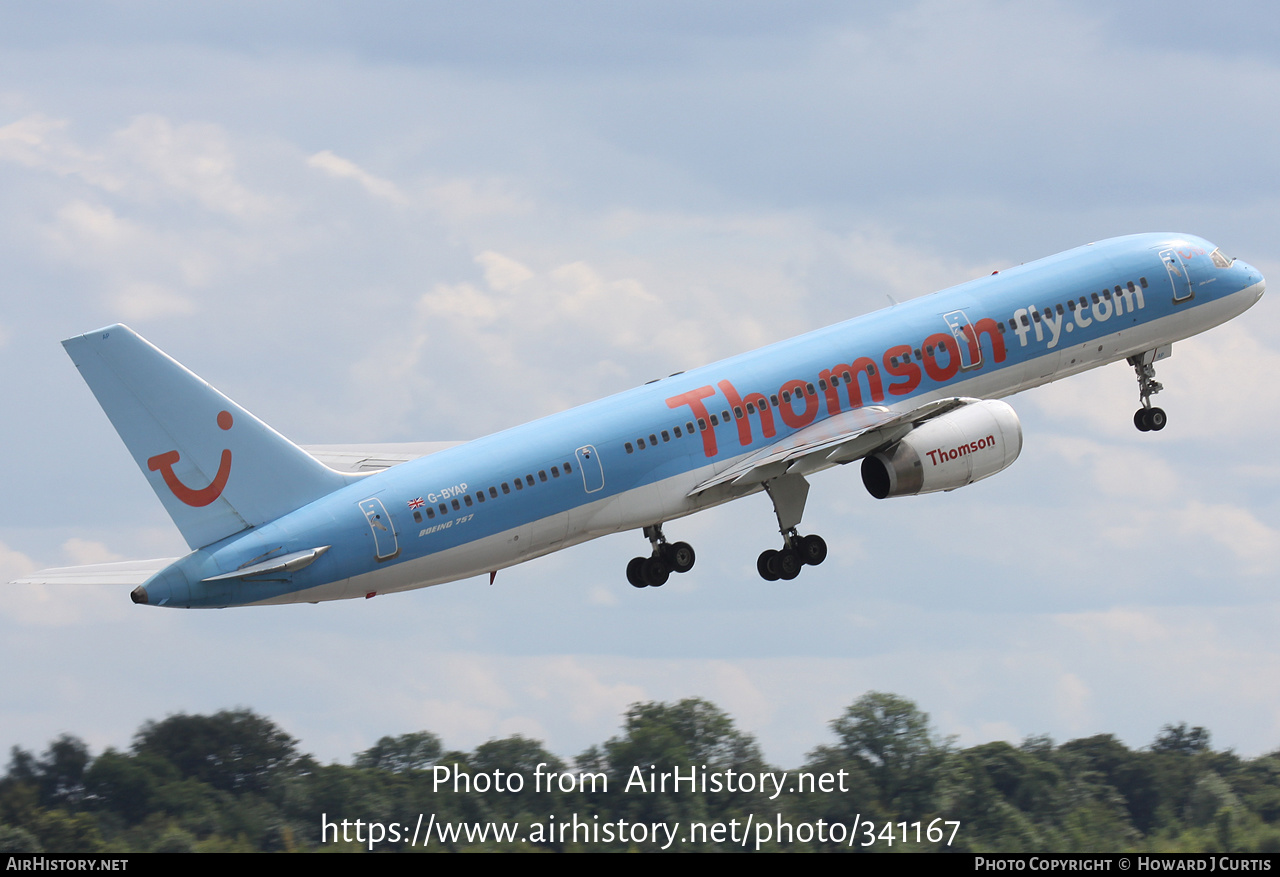 Aircraft Photo of G-BYAP | Boeing 757-204 | Thomsonfly | AirHistory.net #341167