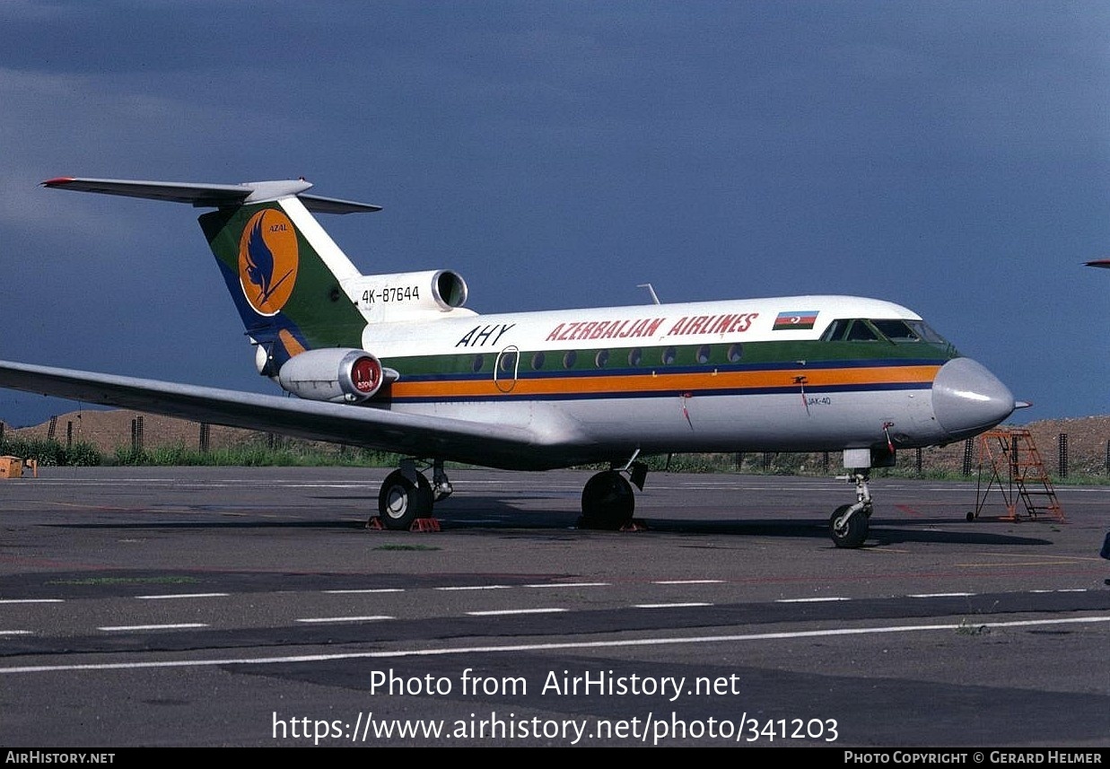 Aircraft Photo of 4K-87644 | Yakovlev Yak-40 | Azerbaijan Airlines - AZAL - AHY | AirHistory.net #341203