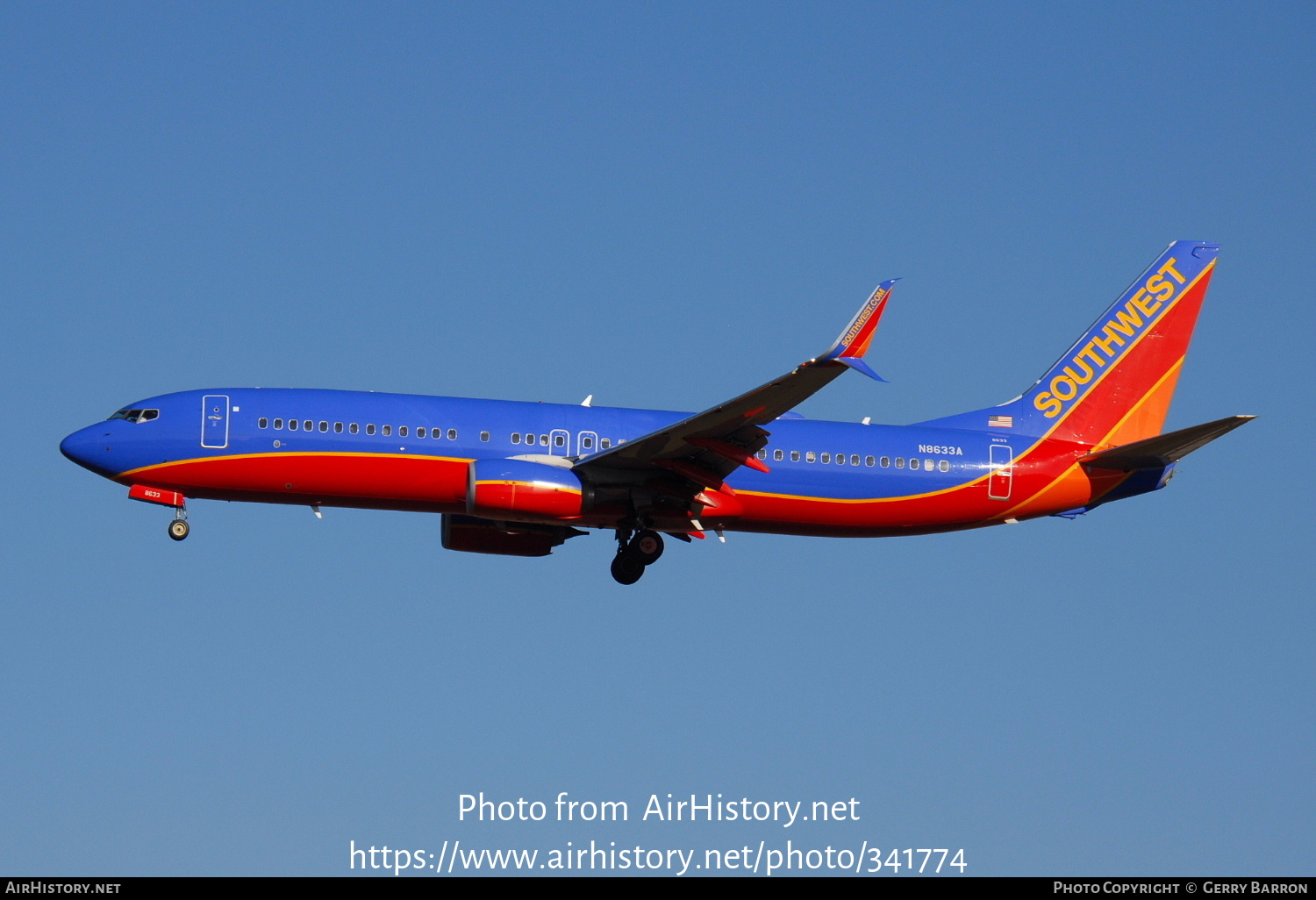 Aircraft Photo of N8633A | Boeing 737-8H4 | Southwest Airlines | AirHistory.net #341774