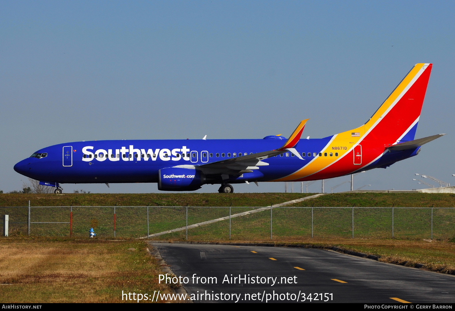 Aircraft Photo of N8671D Boeing 7378H4 Southwest Airlines