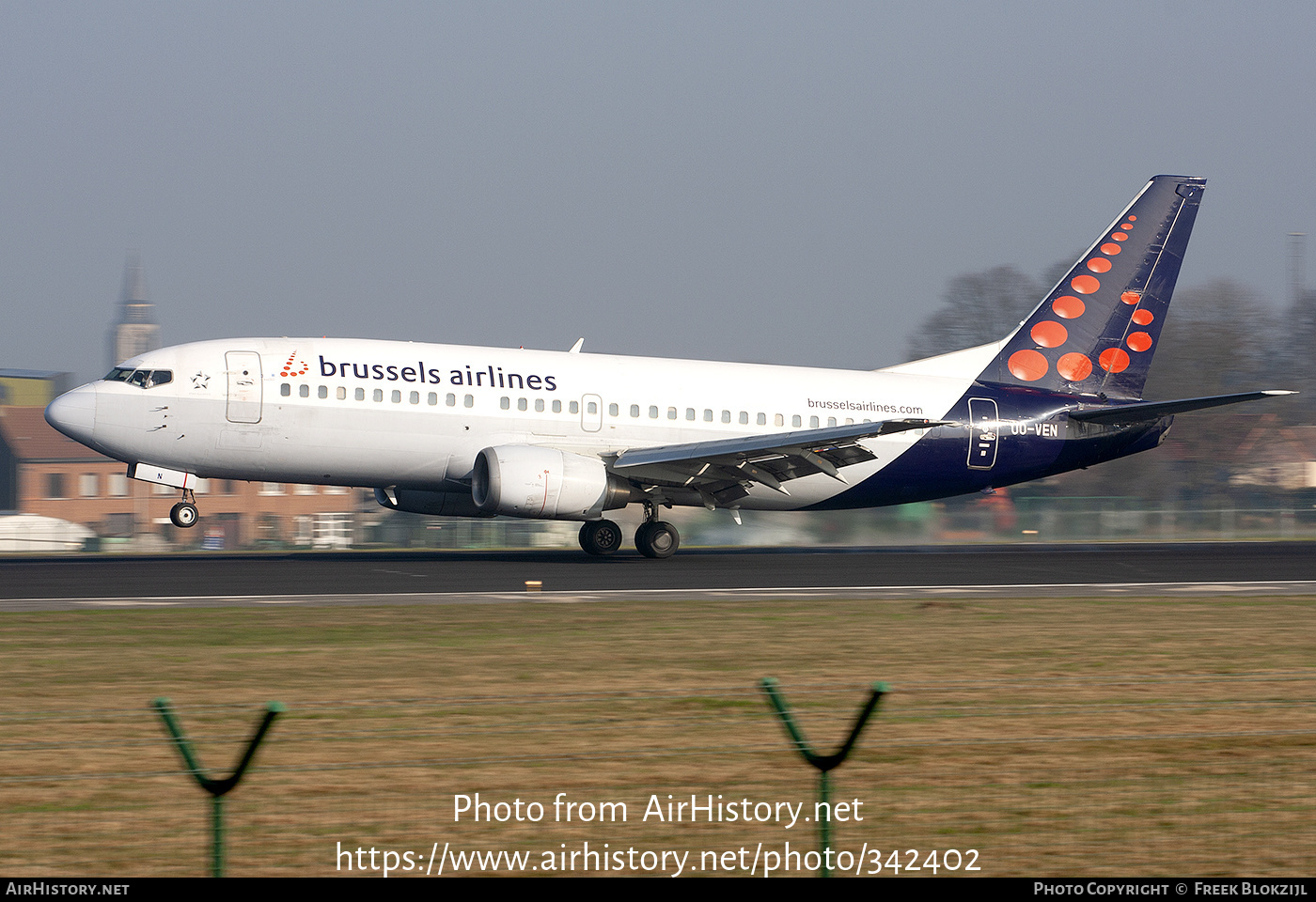 Aircraft Photo of OO-VEN | Boeing 737-36N | Brussels Airlines | AirHistory.net #342402