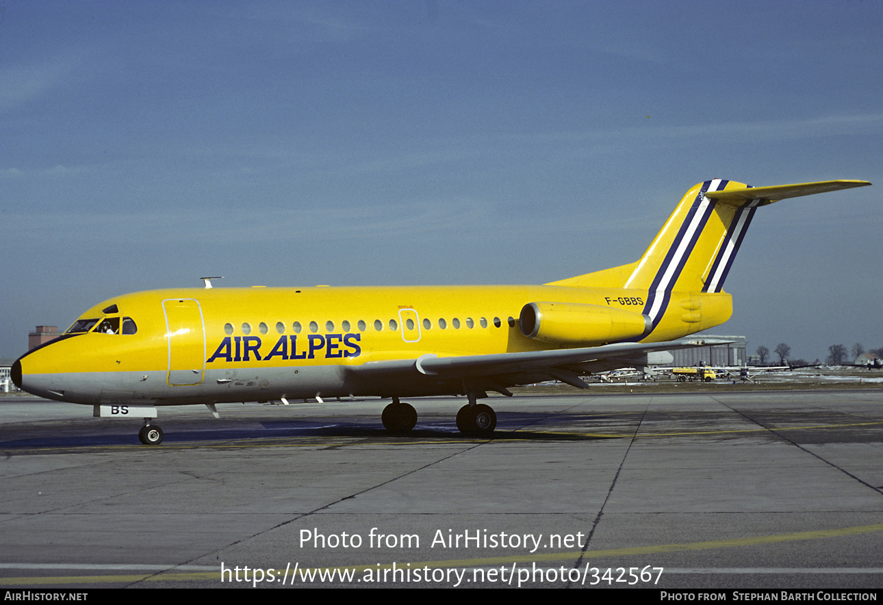 Aircraft Photo of F-GBBS | Fokker F28-1000 Fellowship | Air Alpes | AirHistory.net #342567