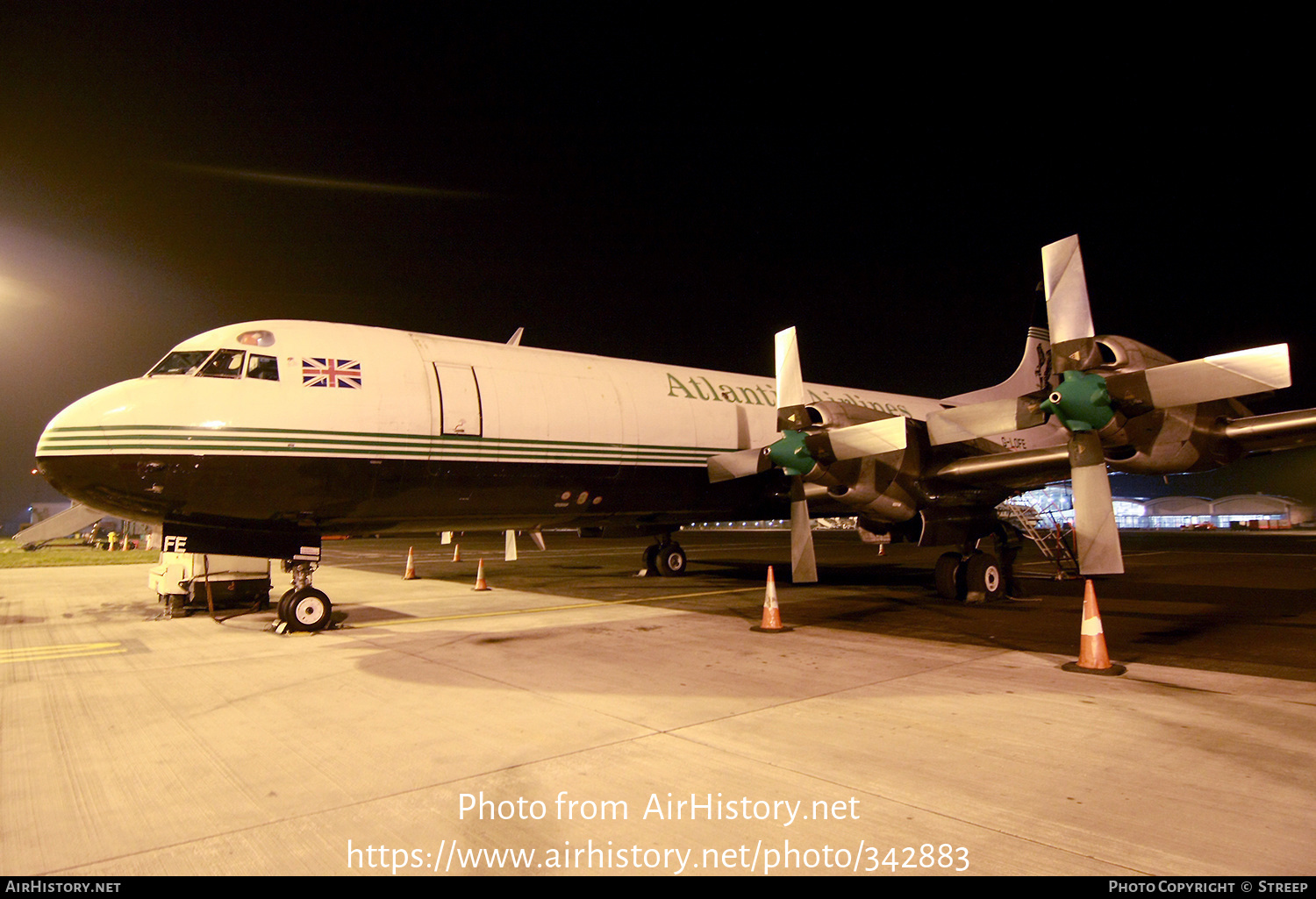 Aircraft Photo of G-LOFE | Lockheed L-188C(F) Electra | Atlantic Airlines | AirHistory.net #342883