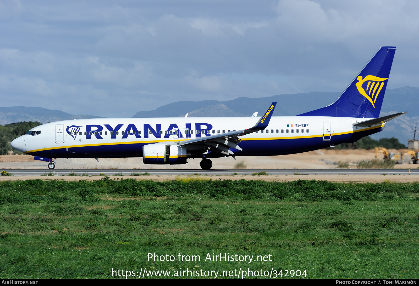 Aircraft Photo of EI-EBF | Boeing 737-8AS | Ryanair | AirHistory.net #342904