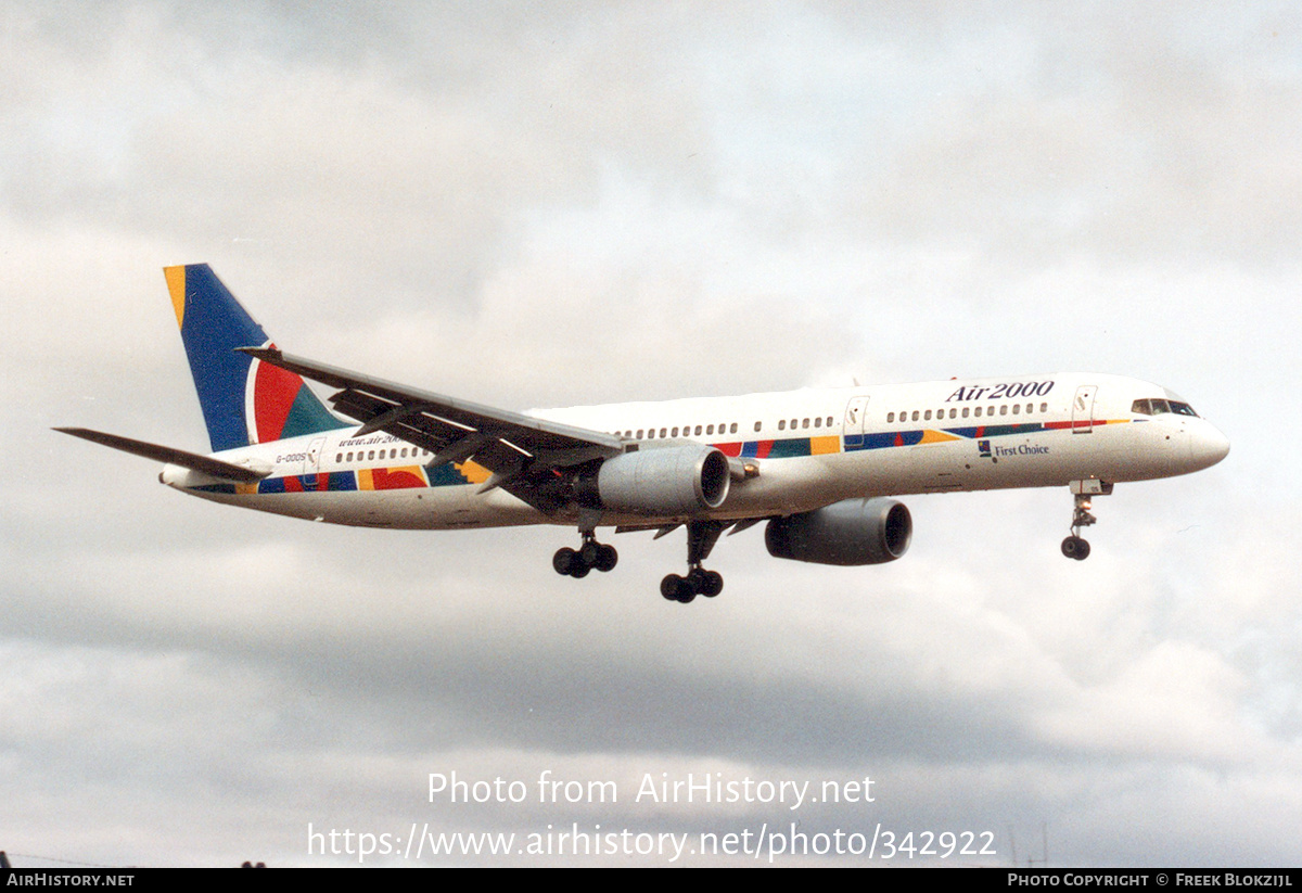 Aircraft Photo of G-OOOS | Boeing 757-236 | Air 2000 | AirHistory.net #342922