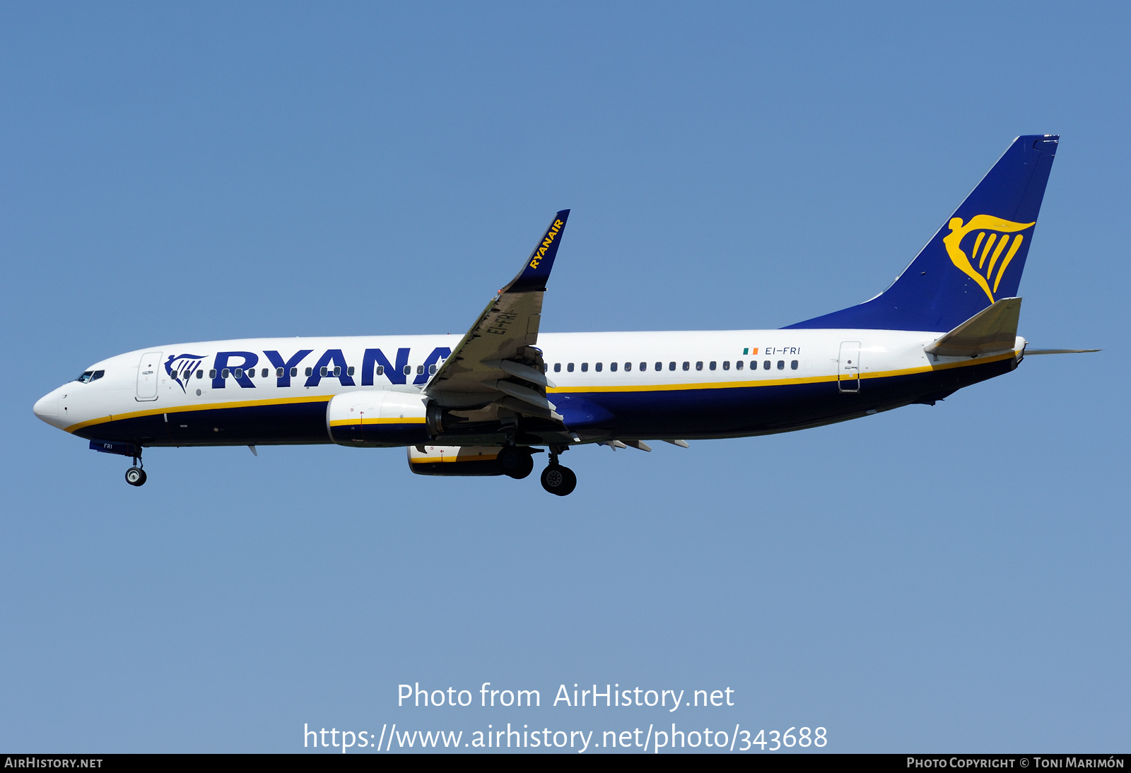 Aircraft Photo of EI-FRI | Boeing 737-8AS | Ryanair | AirHistory.net #343688