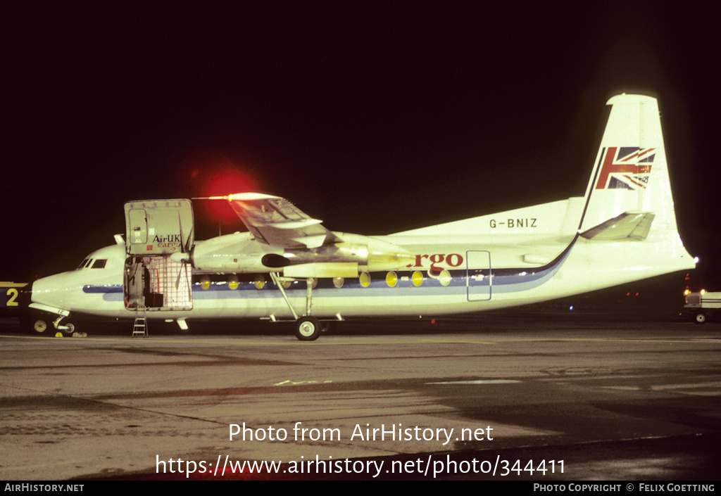 Aircraft Photo of G-BNIZ | Fokker F27-600 Friendship | Air UK Cargo | AirHistory.net #344411