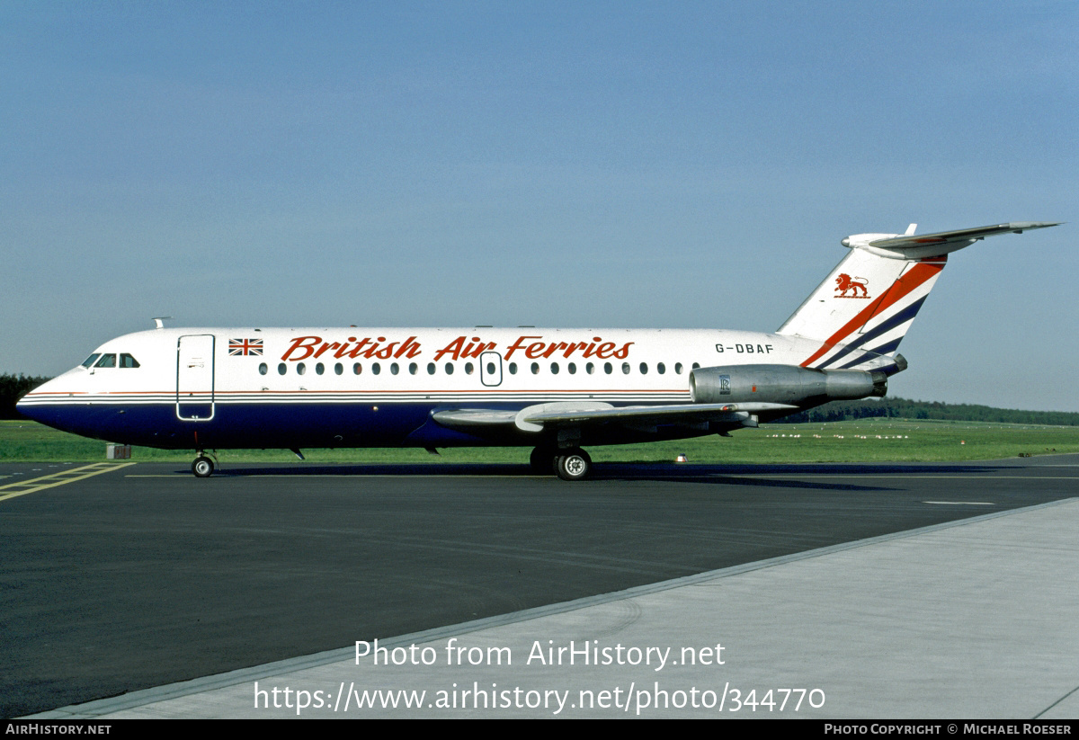 Aircraft Photo of G-DBAF | BAC 111-201AC One-Eleven | British Air Ferries - BAF | AirHistory.net #344770