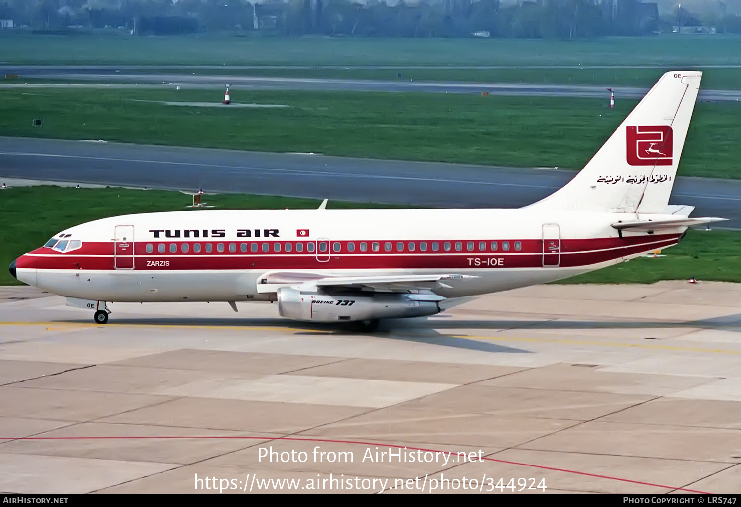 Aircraft Photo of TS-IOE | Boeing 737-2H3/Adv | Tunisair | AirHistory.net #344924