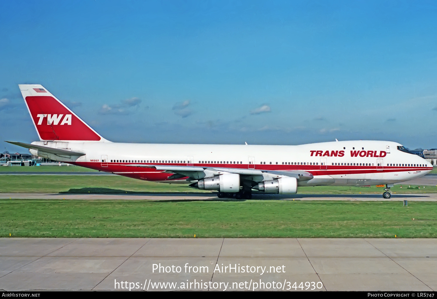 Aircraft Photo of N93107 | Boeing 747-131 | Trans World Airlines - TWA | AirHistory.net #344930