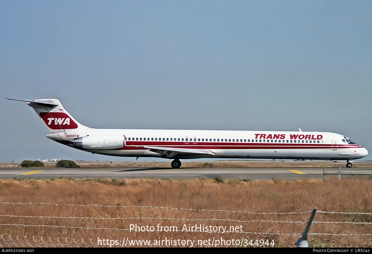 Aircraft Photo of N908TW | McDonnell Douglas MD-82 (DC-9-82) | Trans World Airlines - TWA | AirHistory.net #344944