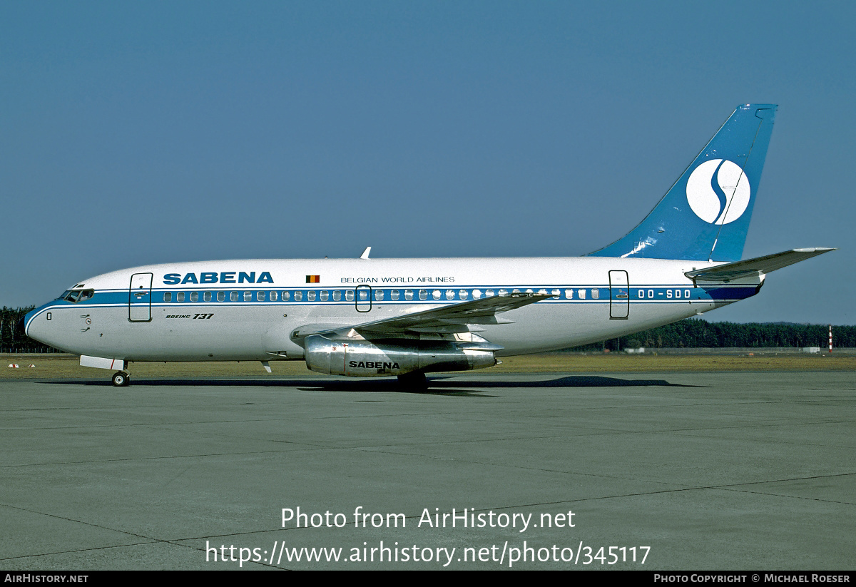 Aircraft Photo of OO-SDO | Boeing 737-229/Adv | Sabena | AirHistory.net #345117