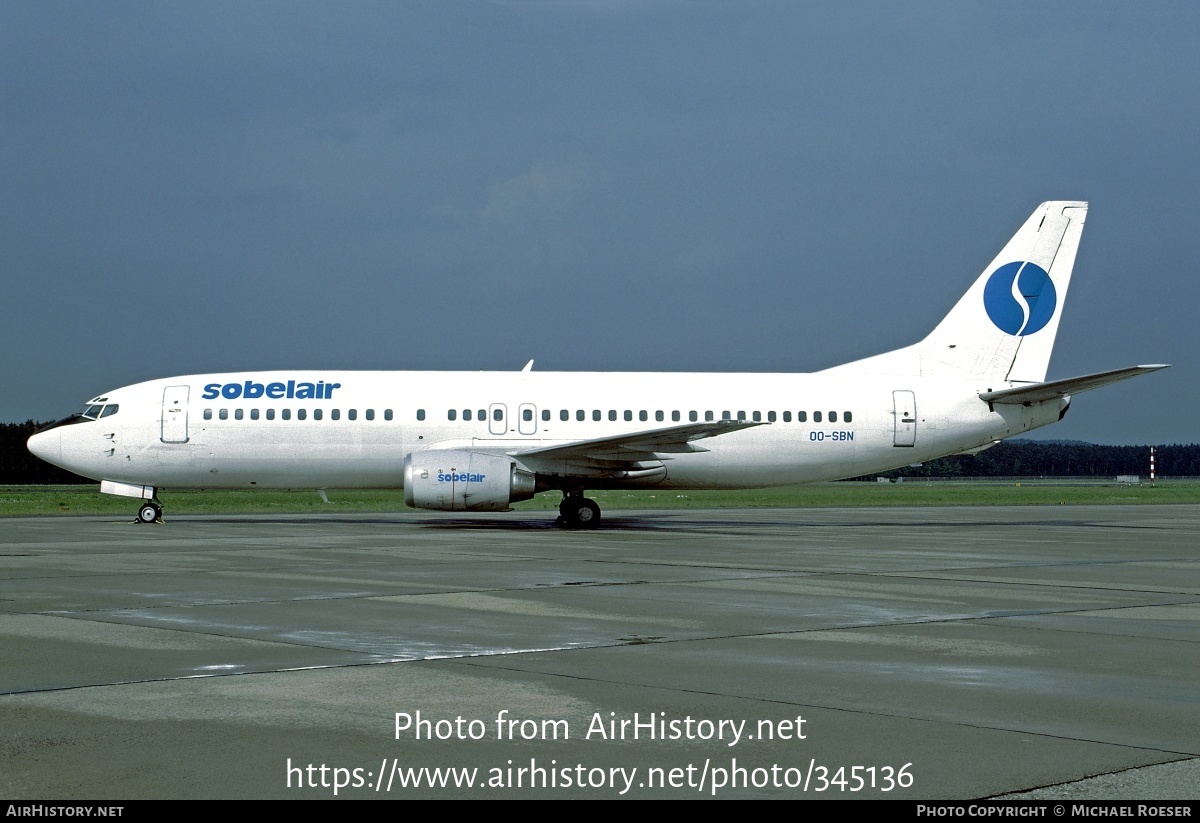 Aircraft Photo of OO-SBN | Boeing 737-4Y0 | Sobelair | AirHistory.net #345136