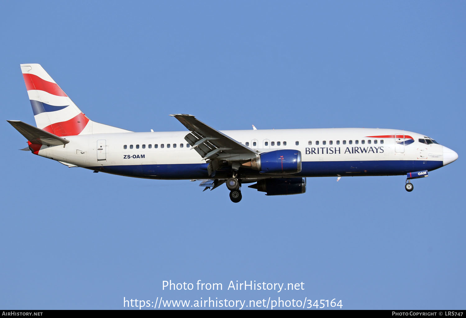 Aircraft Photo of ZS-OAM | Boeing 737-4S3 | British Airways | AirHistory.net #345164