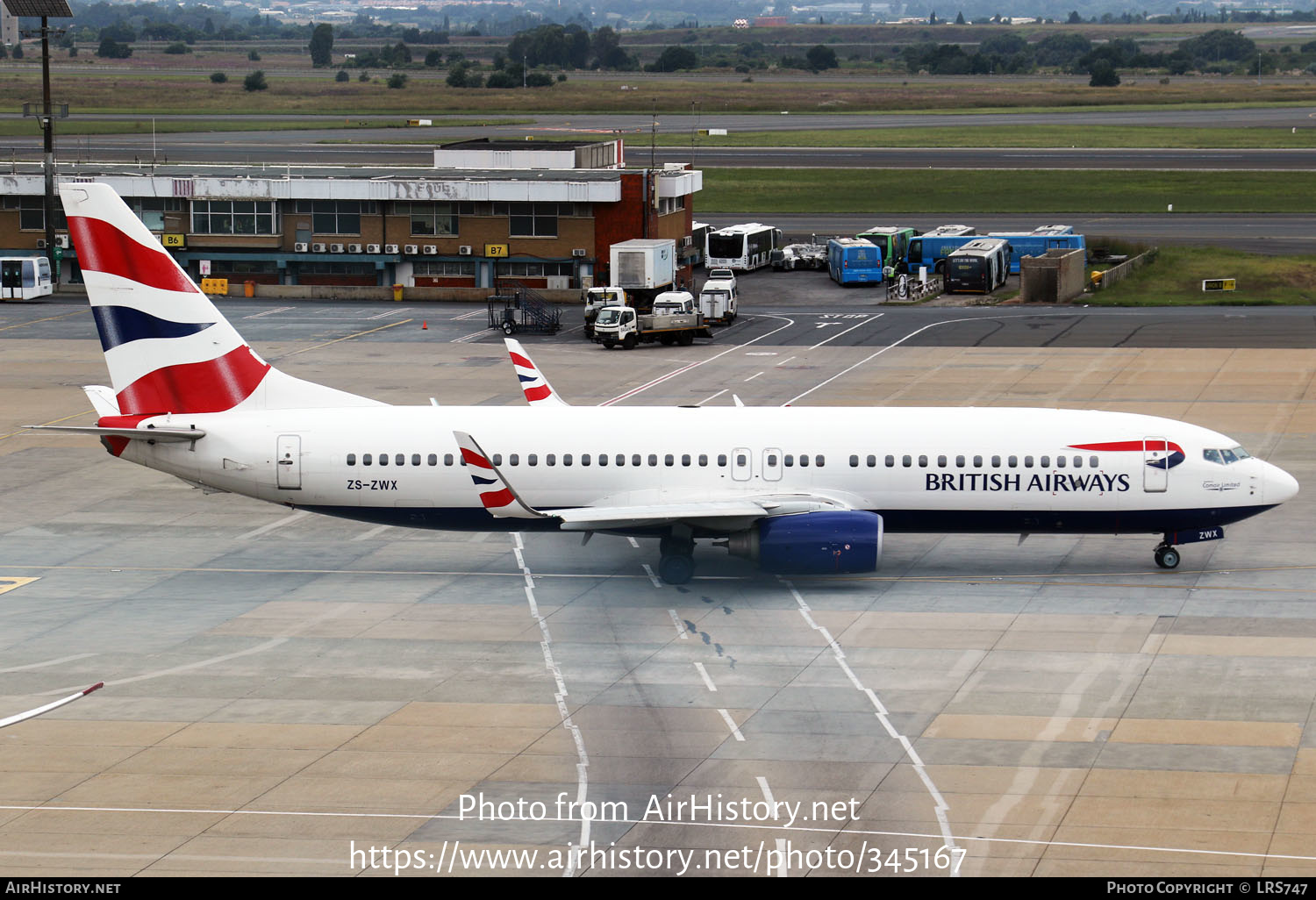 Aircraft Photo of ZS-ZWX | Boeing 737-82R | British Airways | AirHistory.net #345167