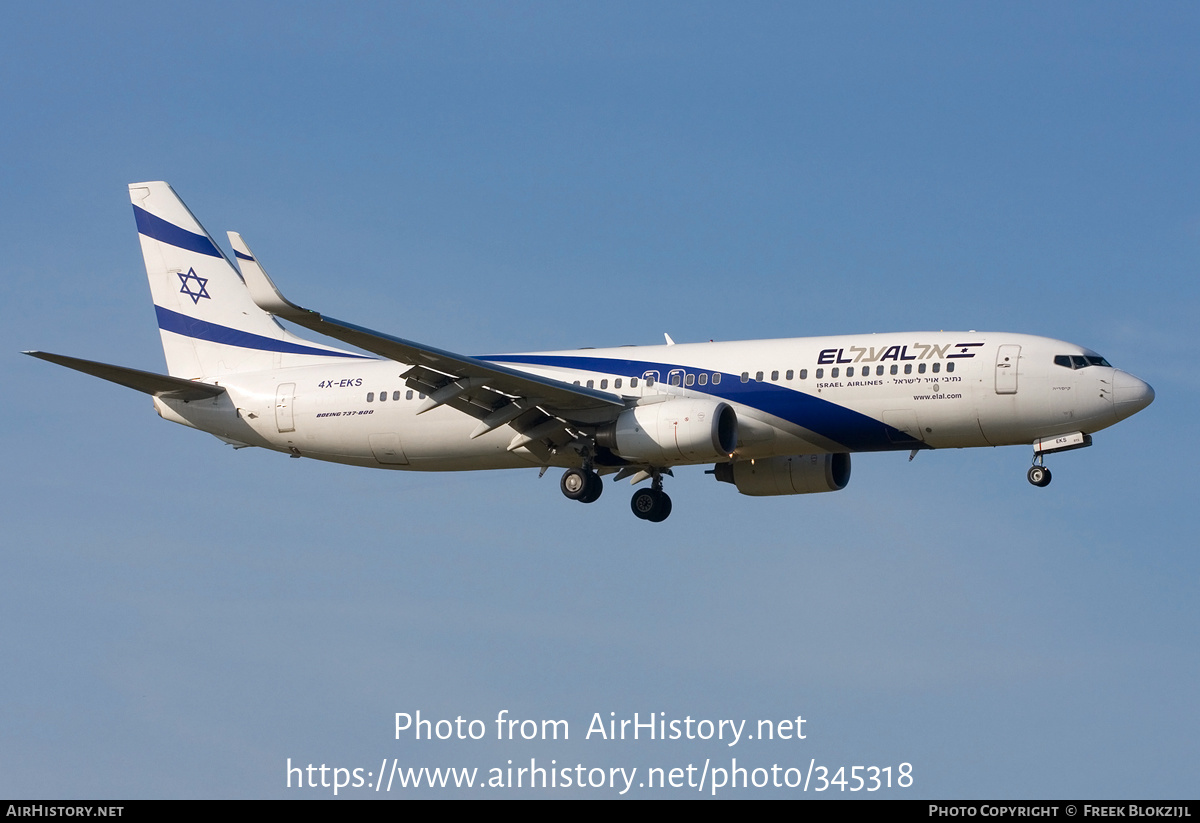 Aircraft Photo of 4X-EKS | Boeing 737-8HX | El Al Israel Airlines | AirHistory.net #345318