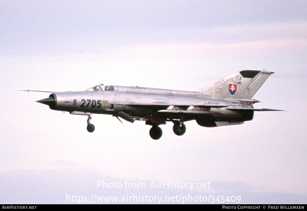 Aircraft Photo of 2705 | Mikoyan-Gurevich MiG-21MA | Slovakia - Air Force | AirHistory.net #345409