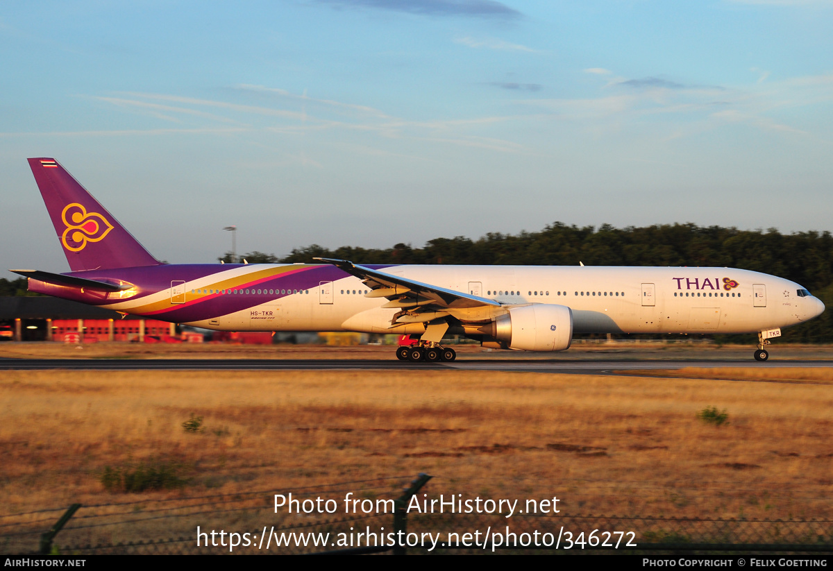 Aircraft Photo of HS-TKR | Boeing 777-3AL/ER | Thai Airways International | AirHistory.net #346272