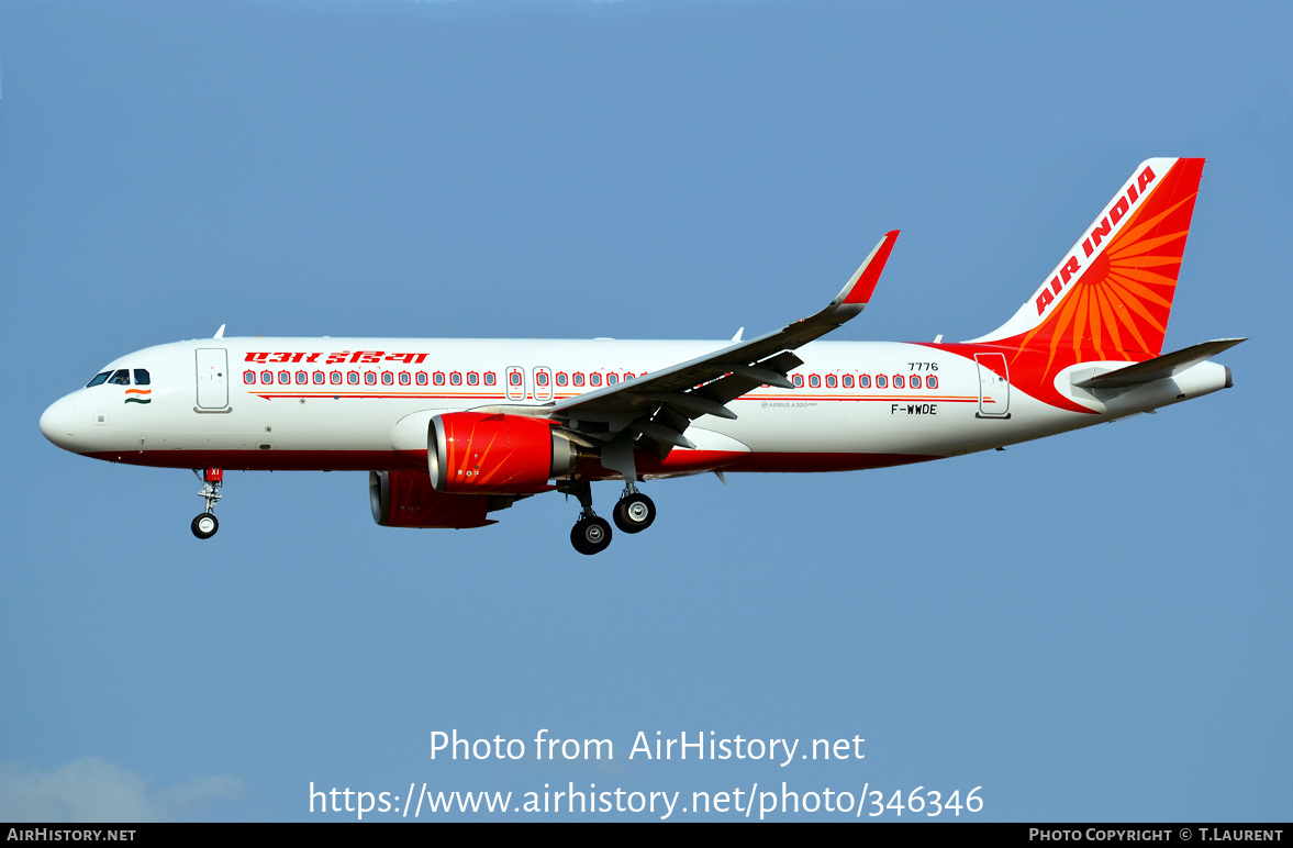 Aircraft Photo of F-WWDE | Airbus A320-251N | Air India | AirHistory.net #346346