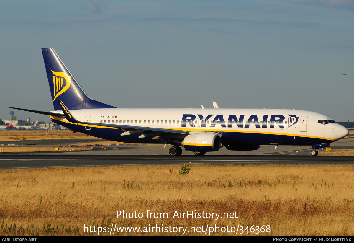 Aircraft Photo of EI-ENI | Boeing 737-8AS | Ryanair | AirHistory.net #346368