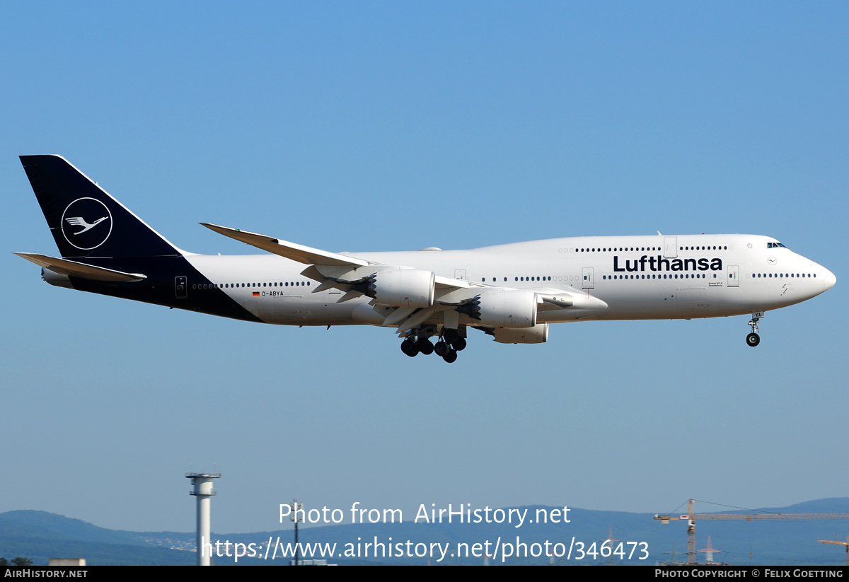 Aircraft Photo of D-ABYA | Boeing 747-830 | Lufthansa | AirHistory.net #346473