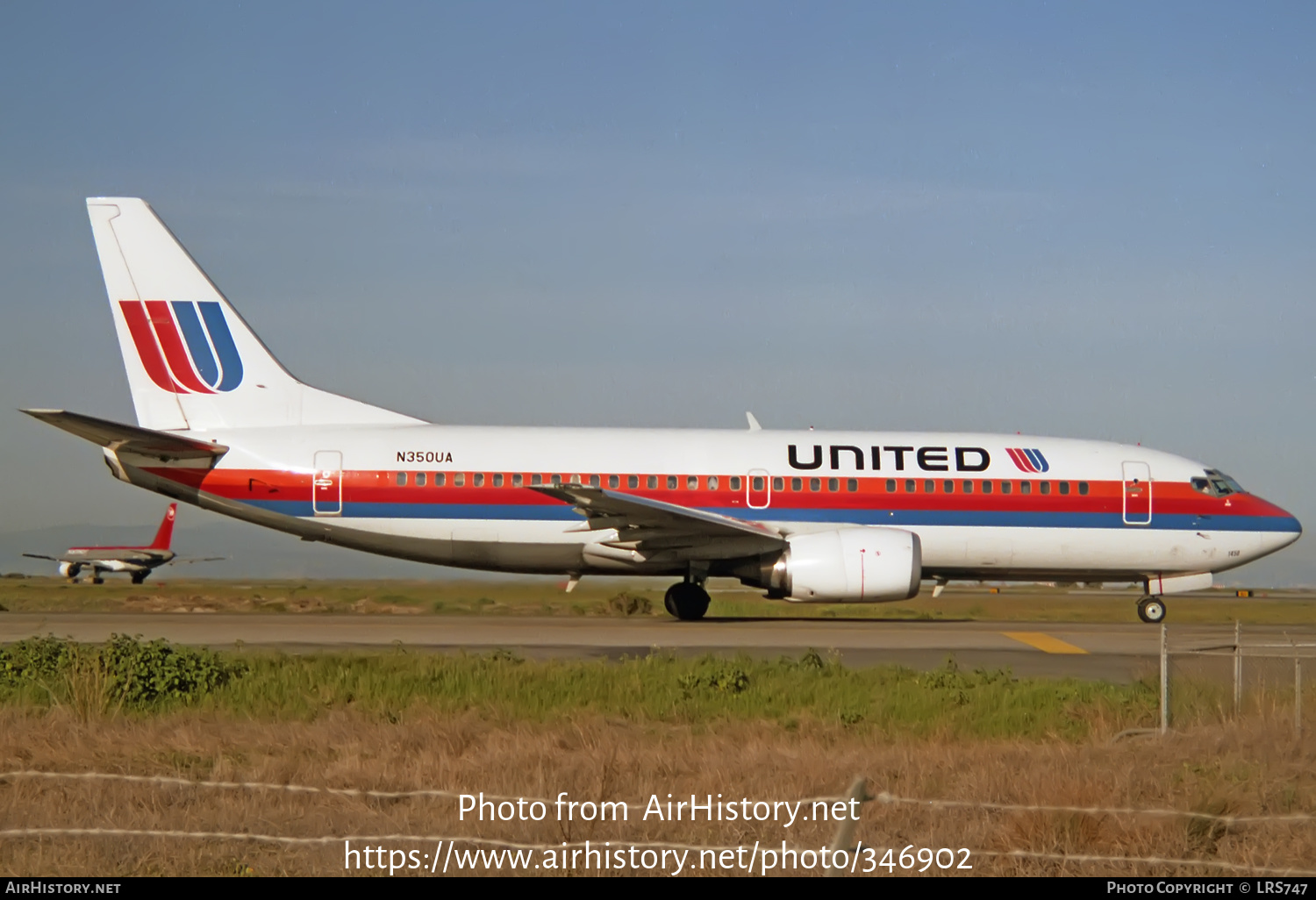 Aircraft Photo of N350UA | Boeing 737-322 | United Airlines | AirHistory.net #346902