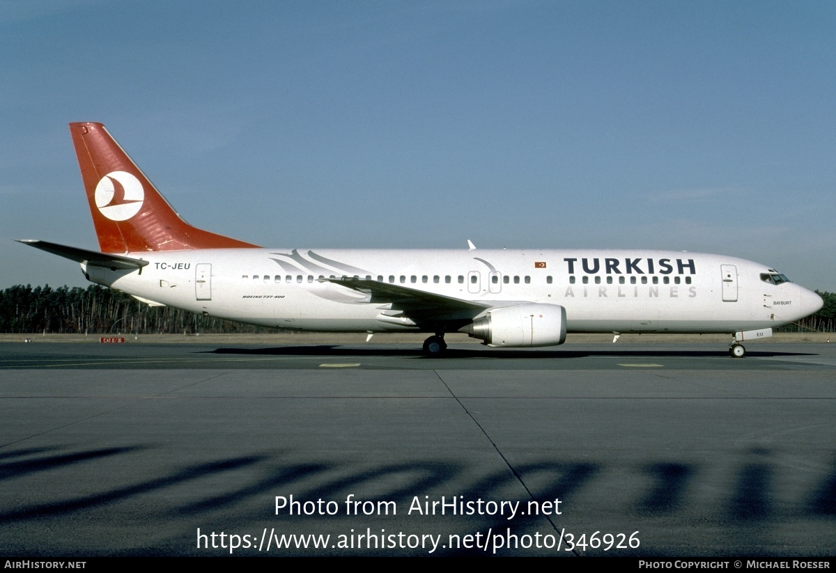 Aircraft Photo of TC-JEU | Boeing 737-4Y0 | Turkish Airlines | AirHistory.net #346926