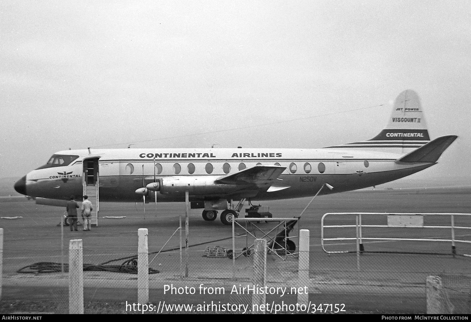 Aircraft Photo of N250V | Vickers 812 Viscount | Continental Airlines | AirHistory.net #347152