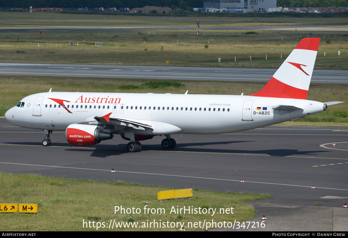 Aircraft Photo of D-ABZC | Airbus A320-216 | Austrian Airlines | AirHistory.net #347216