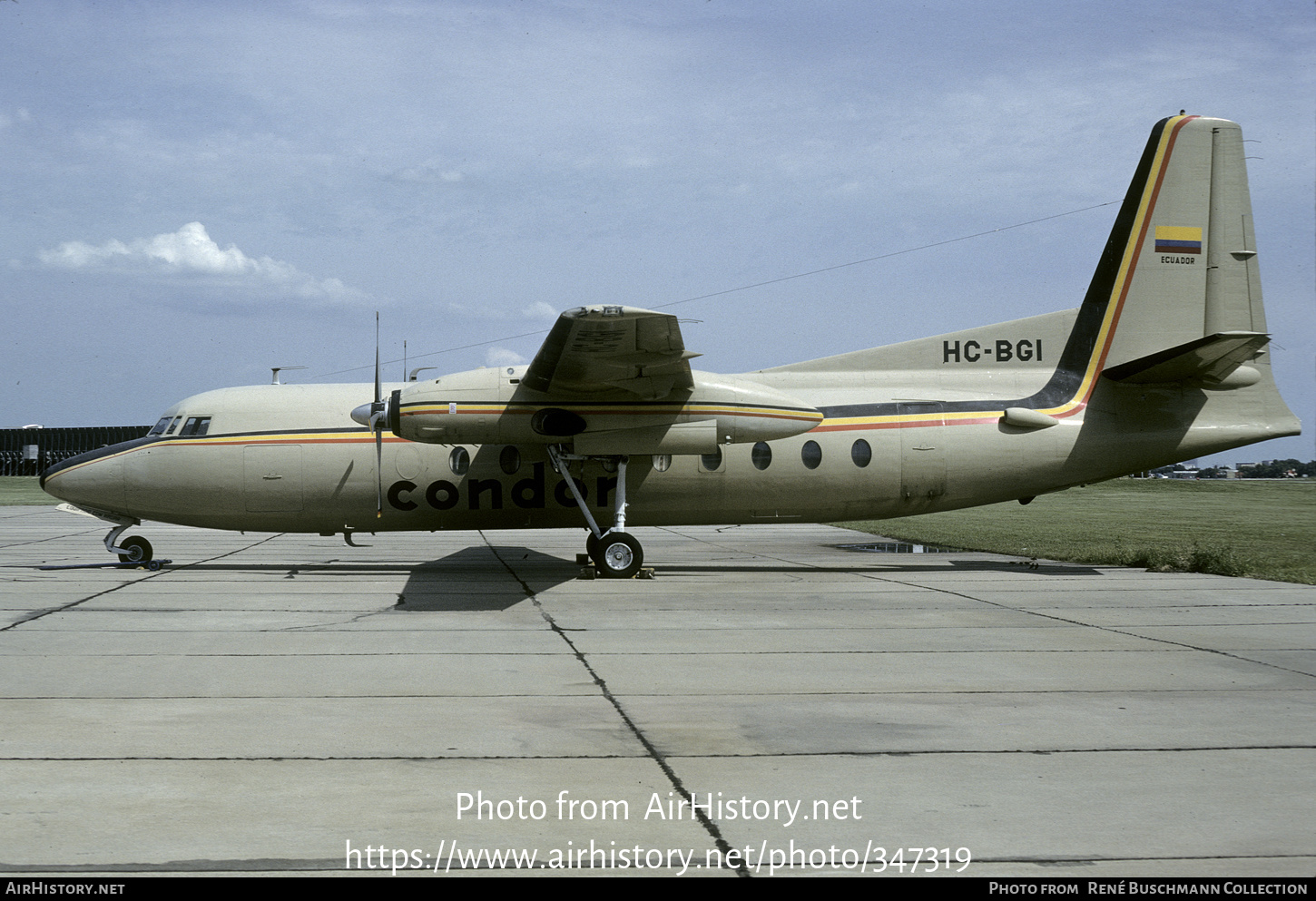 Aircraft Photo of HC-BGI | Fairchild F-27A | Aerolíneas Cóndor | AirHistory.net #347319