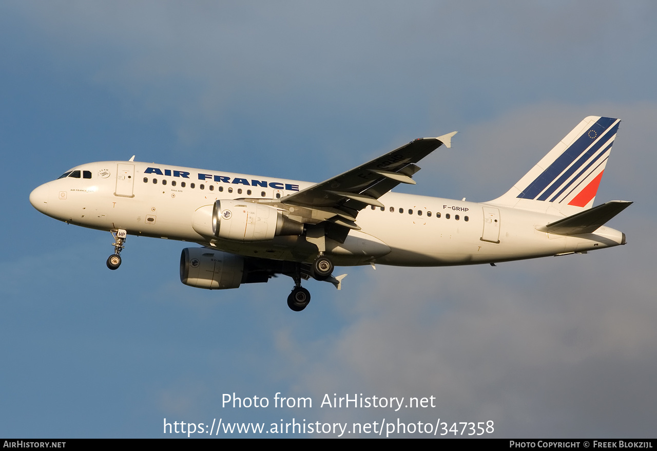 Aircraft Photo of F-GRHP | Airbus A319-111 | Air France | AirHistory.net #347358