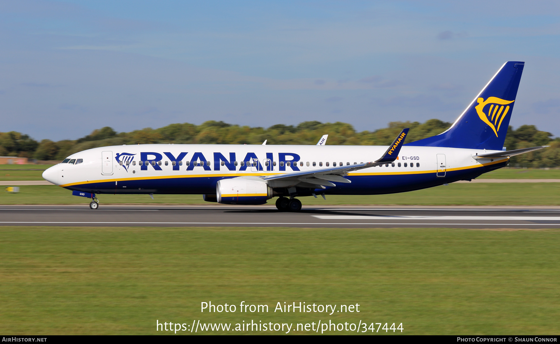 Aircraft Photo of EI-GSD | Boeing 737-800 | Ryanair | AirHistory.net #347444