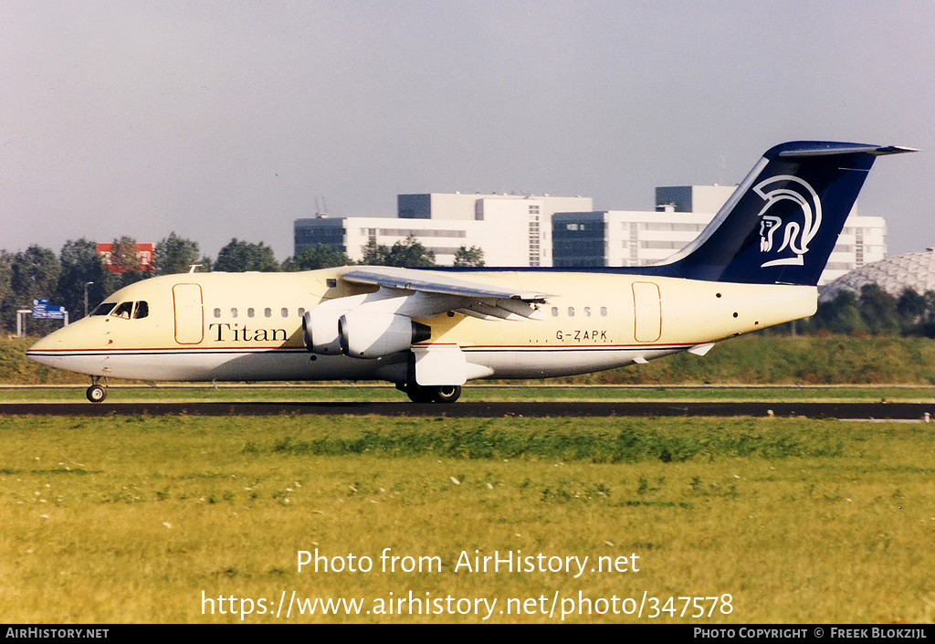 Aircraft Photo of G-ZAPK | British Aerospace BAe-146-200QC | Titan Airways | AirHistory.net #347578