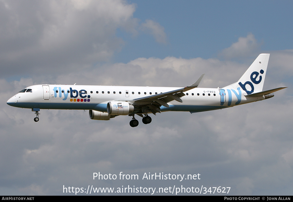 Aircraft Photo of G-FBED | Embraer 195LR (ERJ-190-200LR) | Flybe | AirHistory.net #347627