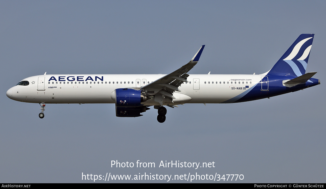 Aircraft Photo of SX-NAB | Airbus A321-271NX | Aegean Airlines | AirHistory.net #347770