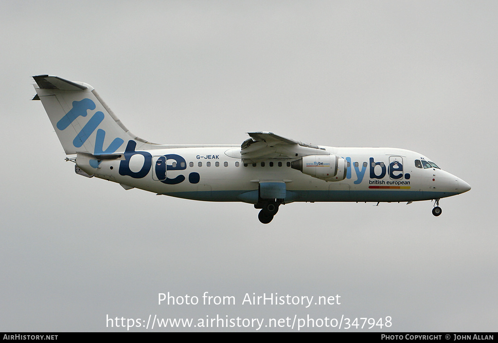 Aircraft Photo of G-JEAK | British Aerospace BAe-146-200 | Flybe - British European | AirHistory.net #347948