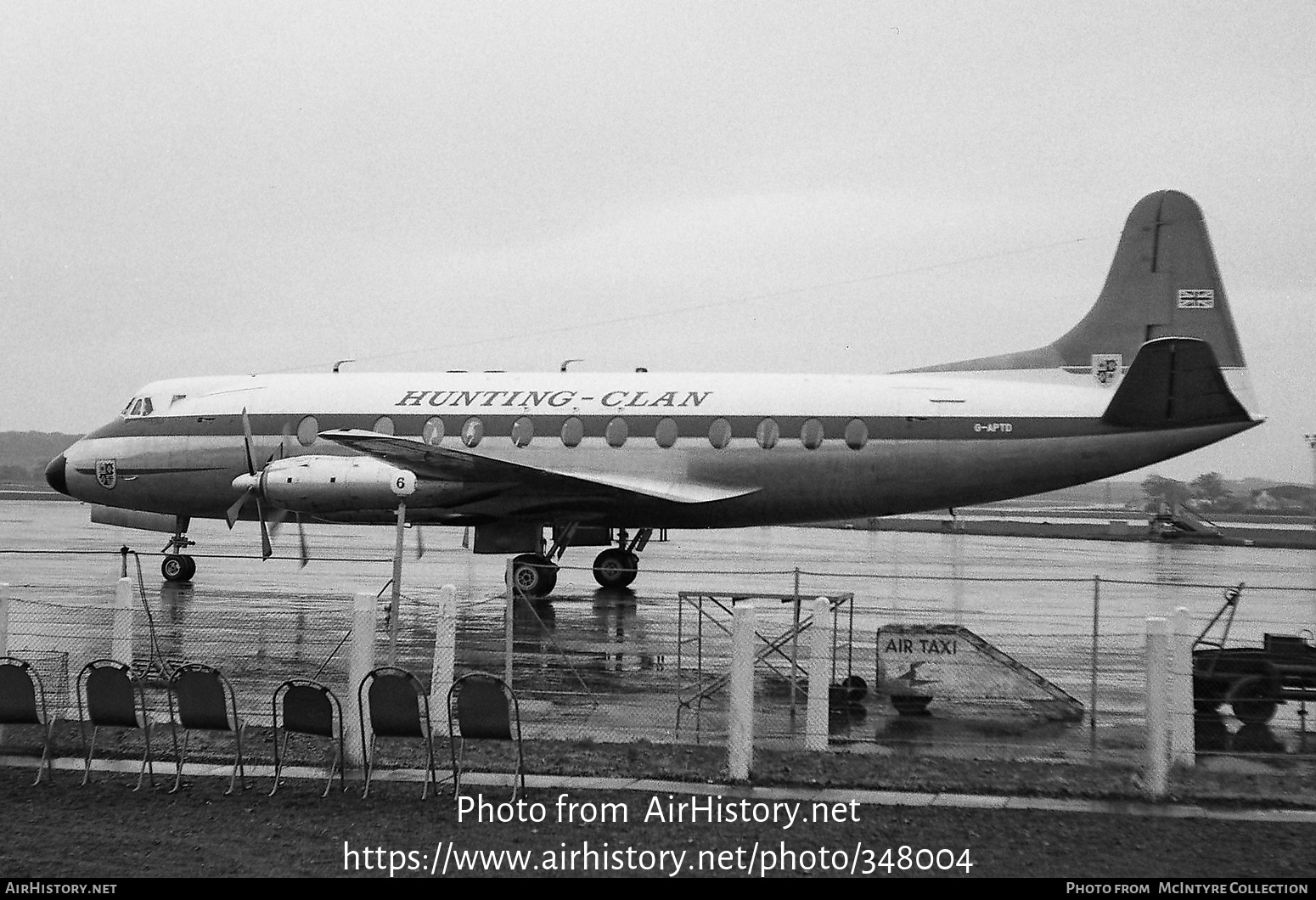 Aircraft Photo of G-APTD | Vickers 833 Viscount | Hunting-Clan Air Transport | AirHistory.net #348004