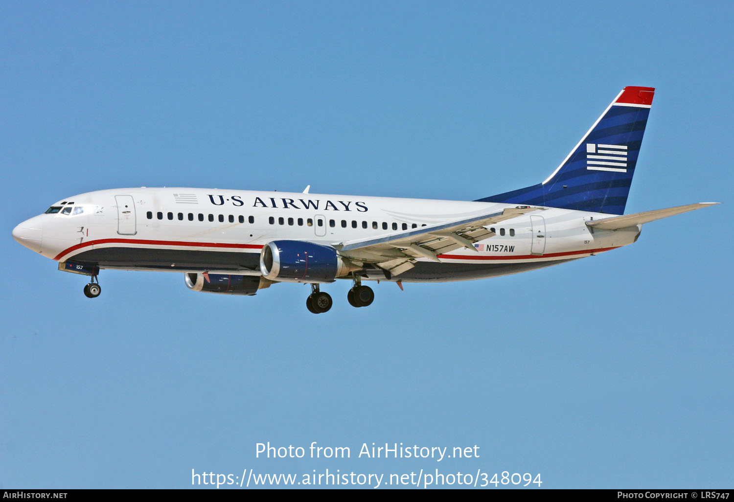 Aircraft Photo of N157AW | Boeing 737-3G7 | US Airways | AirHistory.net #348094