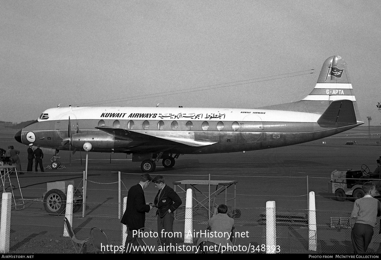 Aircraft Photo of G-APTA | Vickers 702 Viscount | Kuwait Airways | AirHistory.net #348393