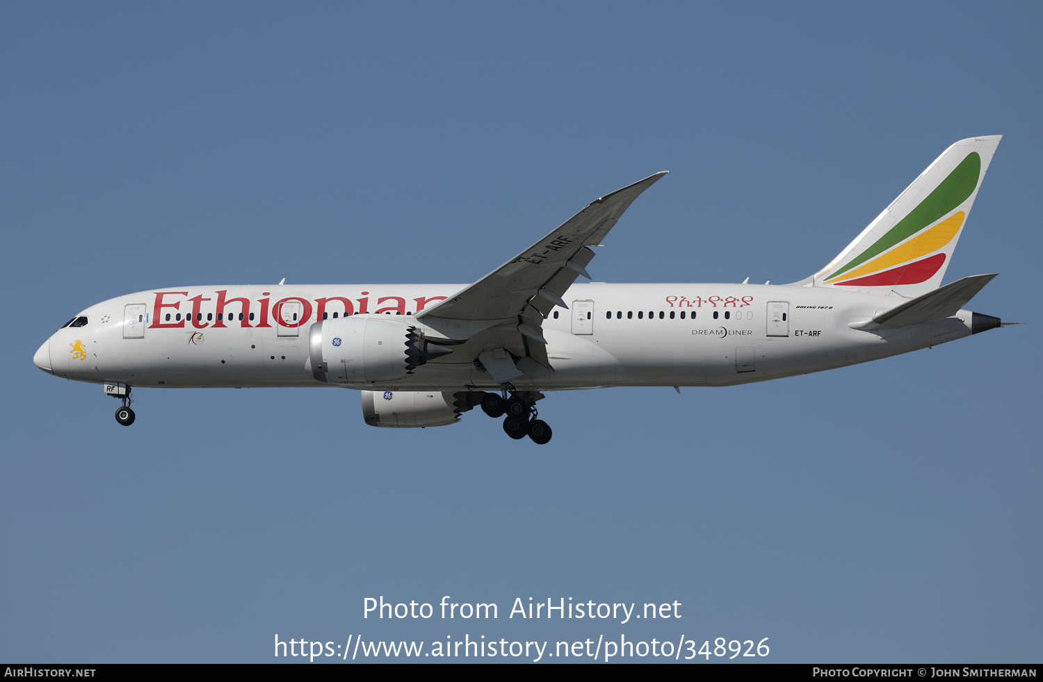 Aircraft Photo of ET-ARF | Boeing 787-8 Dreamliner | Ethiopian Airlines | AirHistory.net #348926