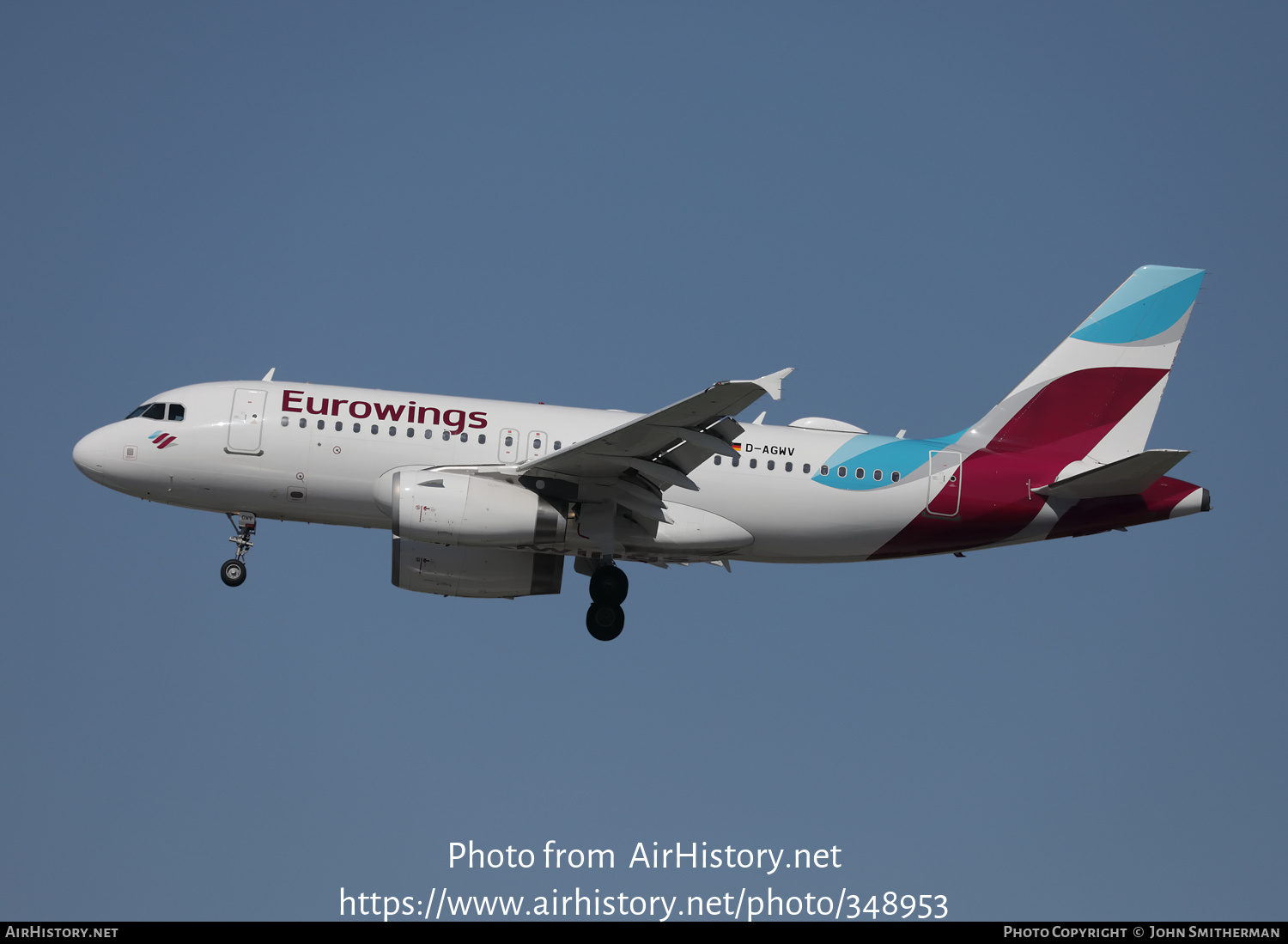 Aircraft Photo of D-AGWV | Airbus A319-132 | Eurowings | AirHistory.net #348953