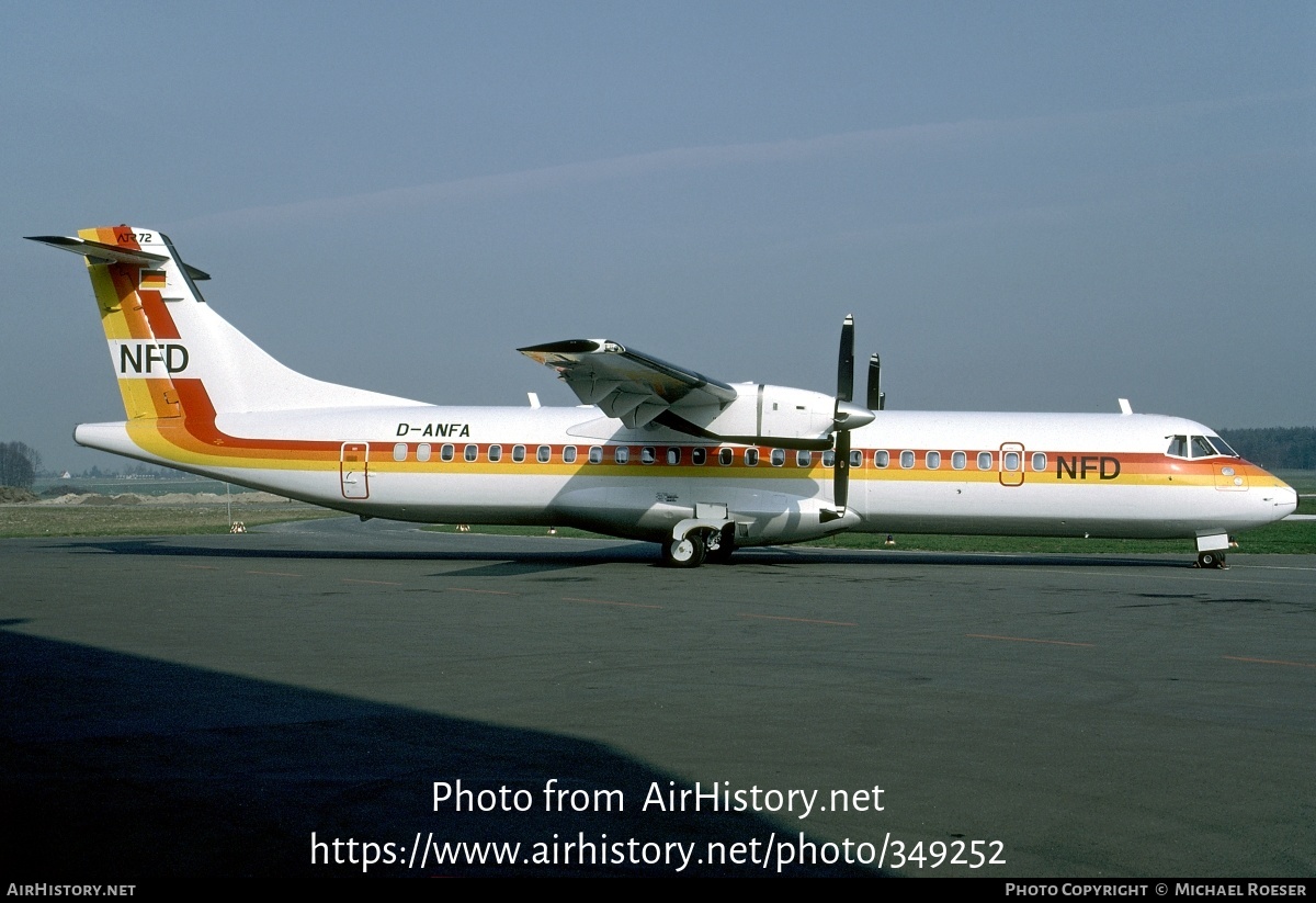 Aircraft Photo of D-ANFA | ATR ATR-72-202 | NFD - Nürnberger Flugdienst | AirHistory.net #349252